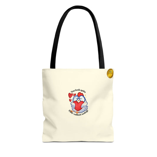 Cute Sweet Cartoon Chicken Heart Tote Bag