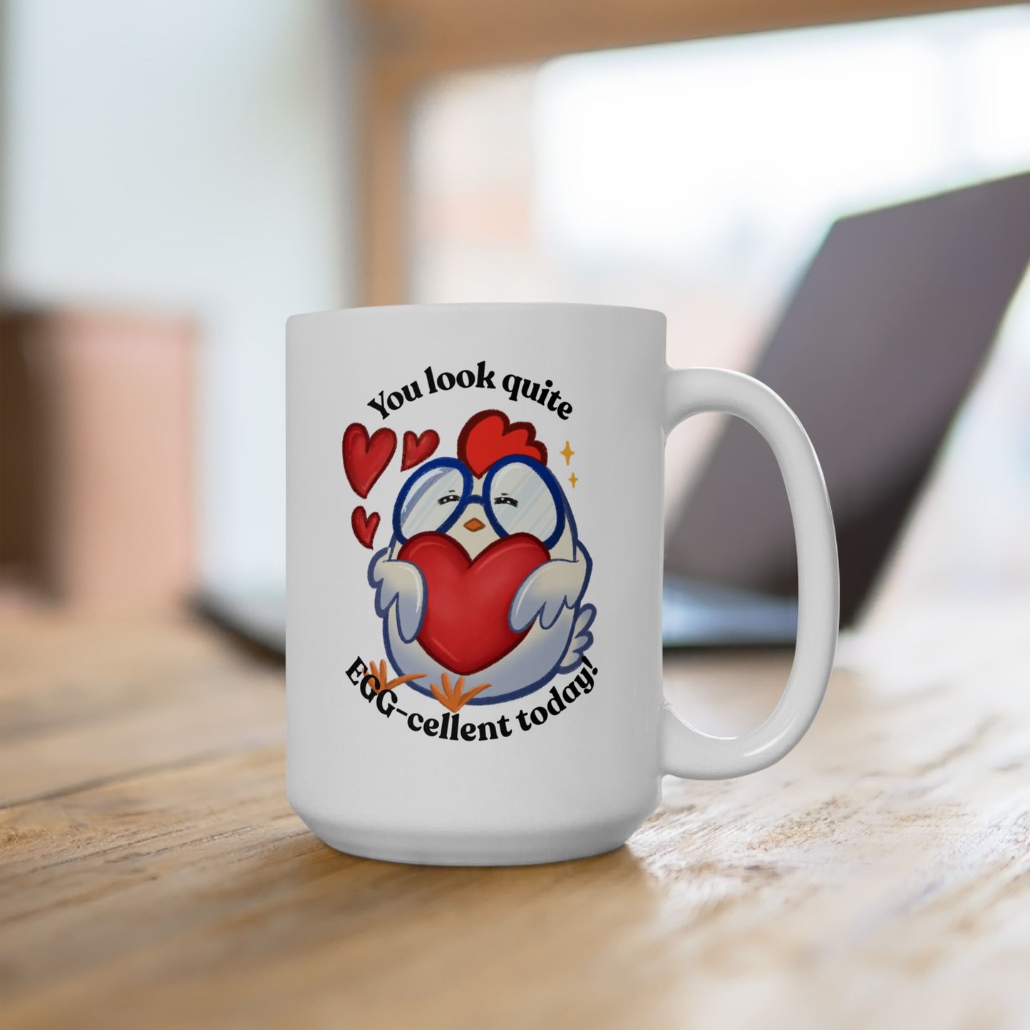 Cute Cartoon Chicken Heart Ceramic Mug