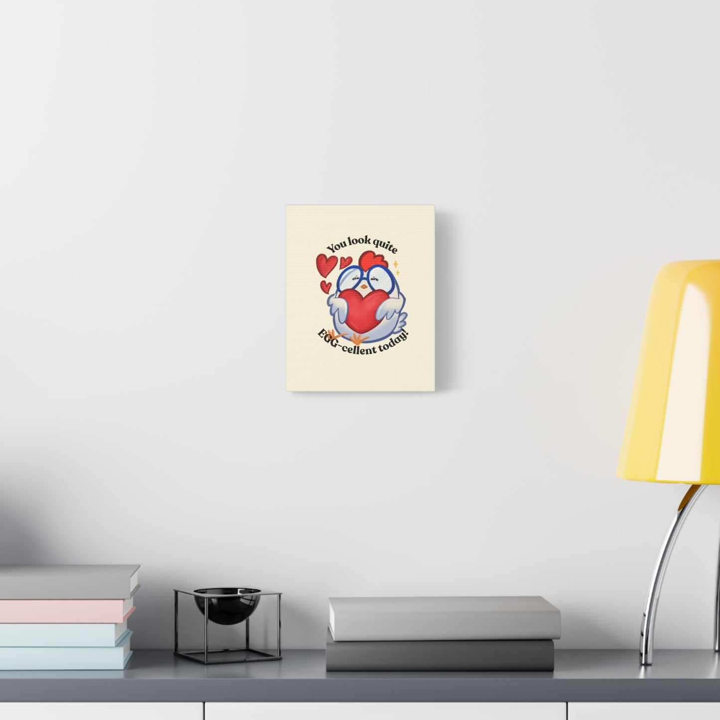 Sweet Cute Cartoon Chicken Heart Canvas