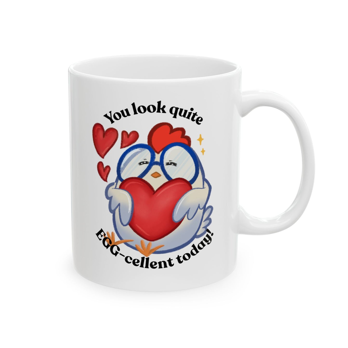 Cute Cartoon Chicken Heart Ceramic Mug