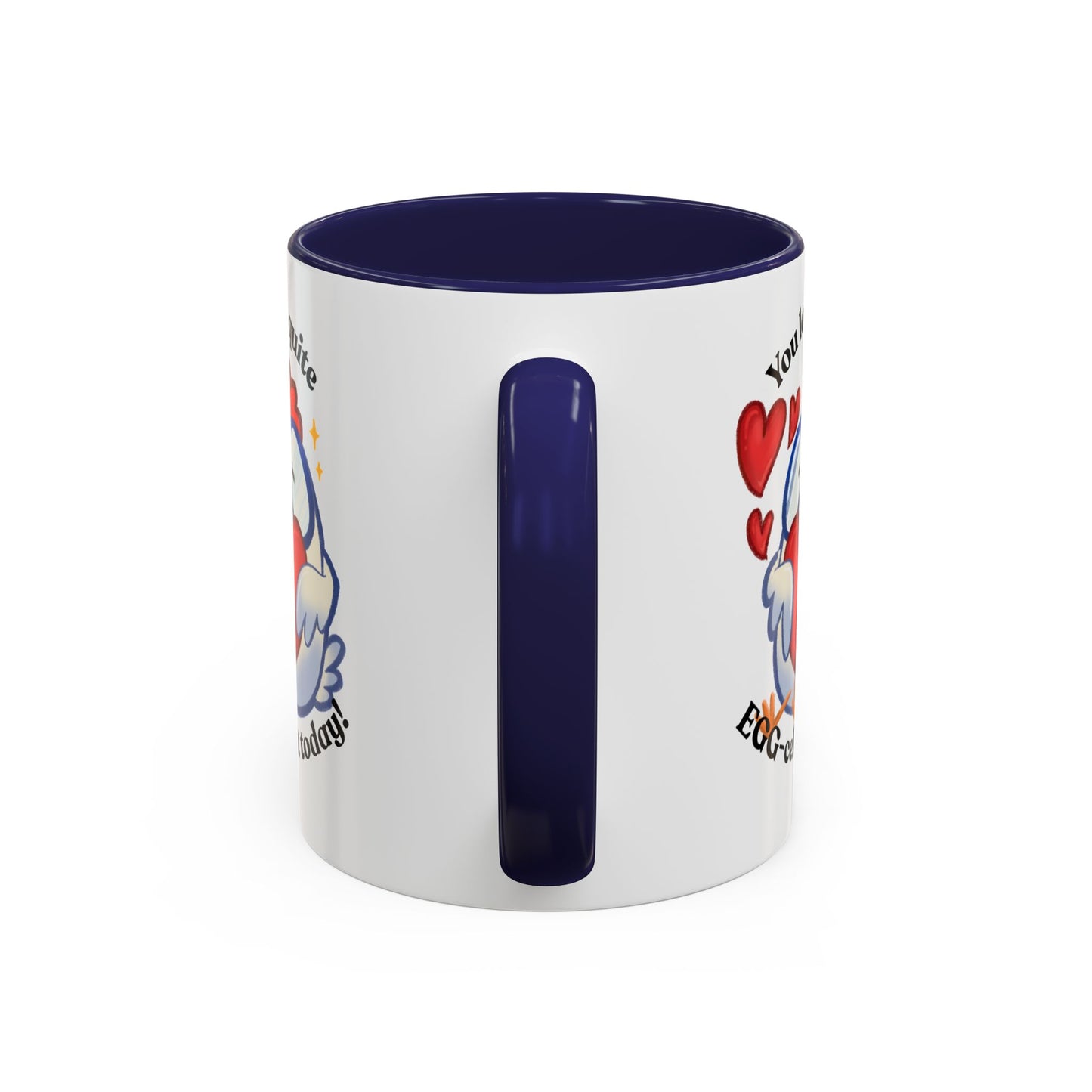 Cute Cartoon Chicken Heart Accent Ceramic Mug