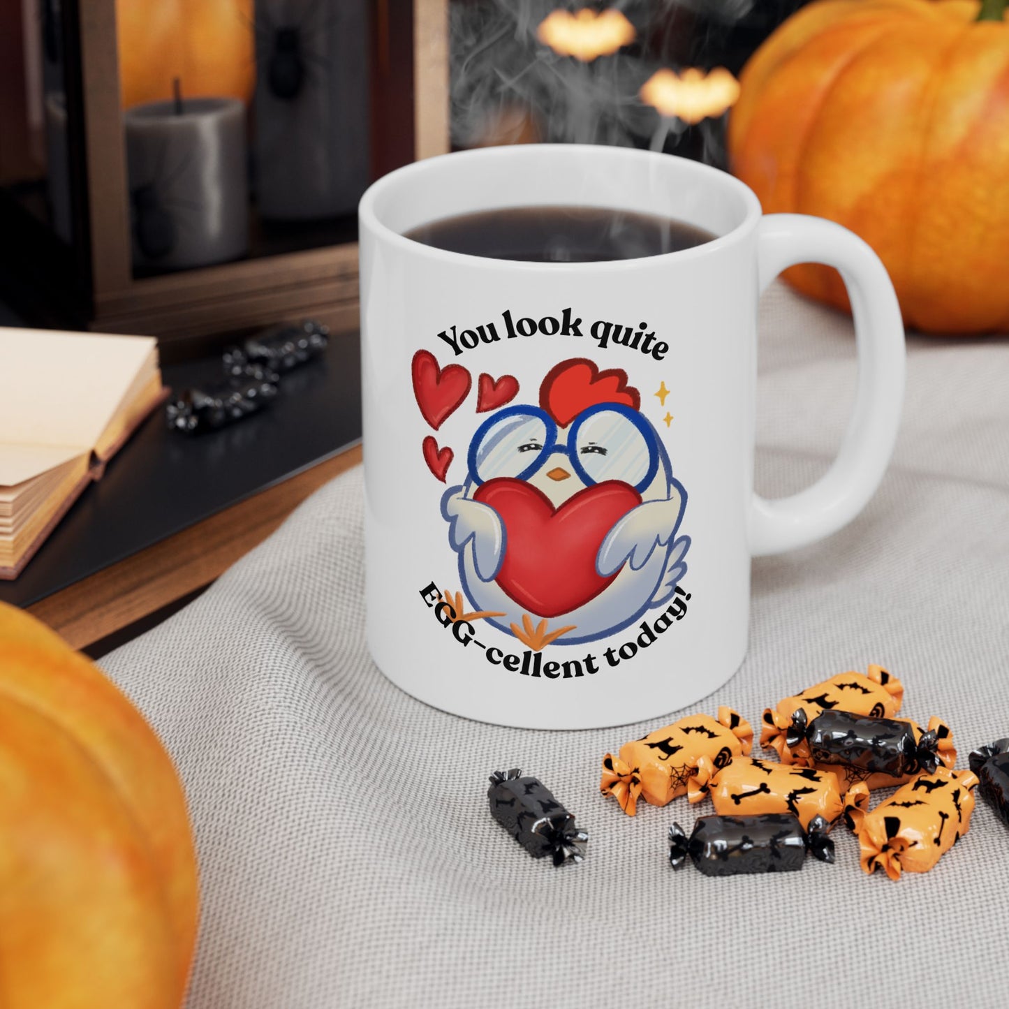 Cute Cartoon Chicken Heart Ceramic Mug
