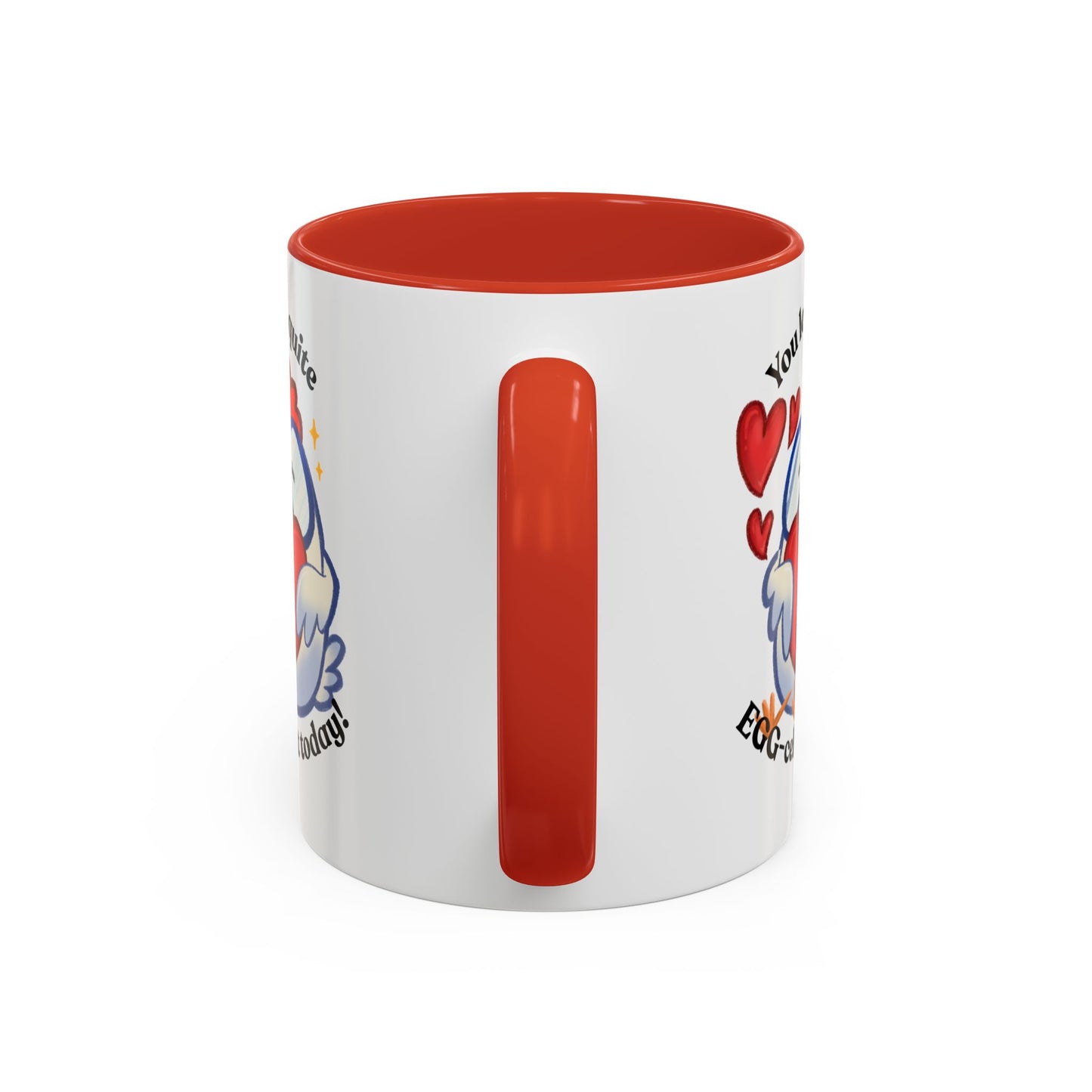 Cute Cartoon Chicken Heart Accent Ceramic Mug