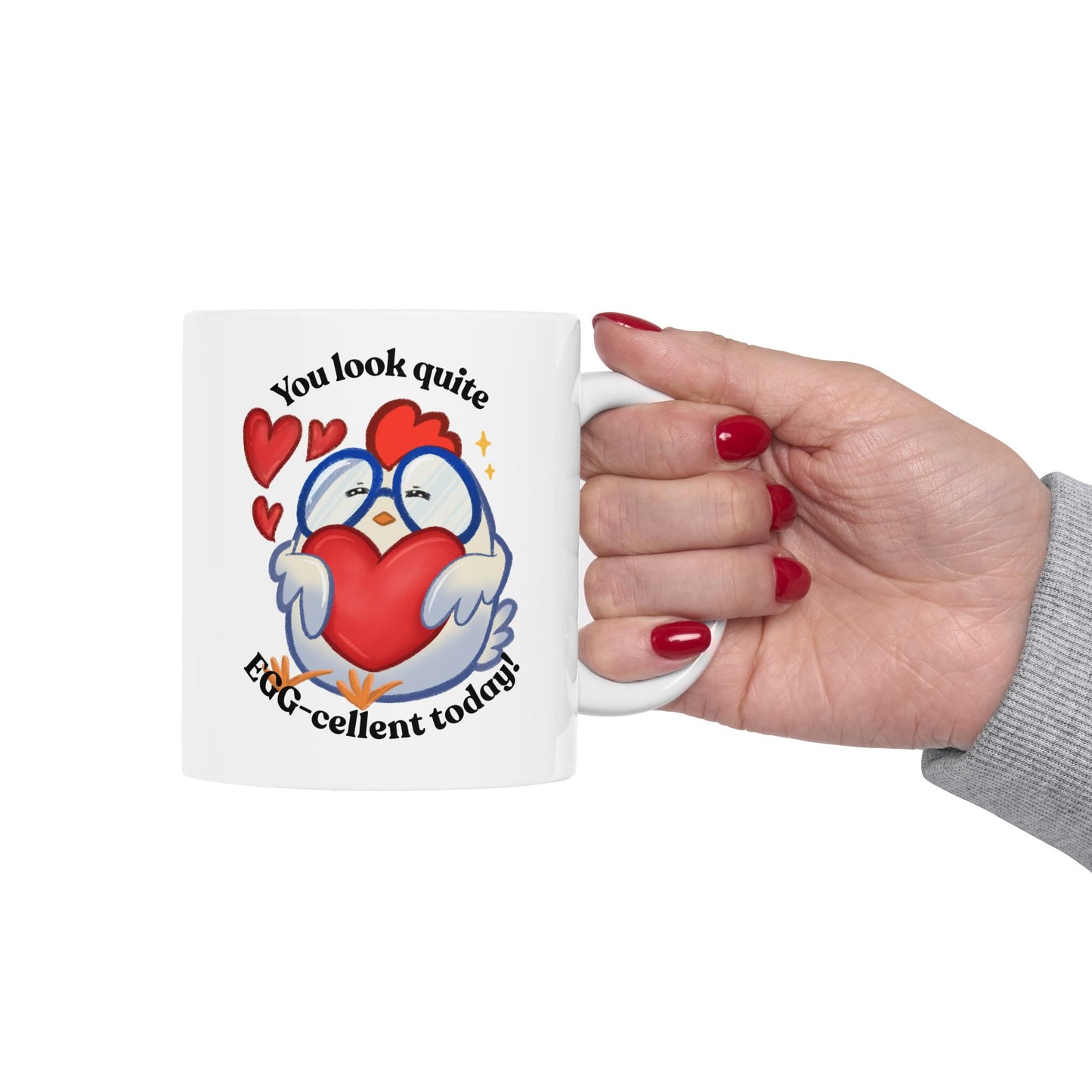 Cute Cartoon Chicken Heart Ceramic Mug