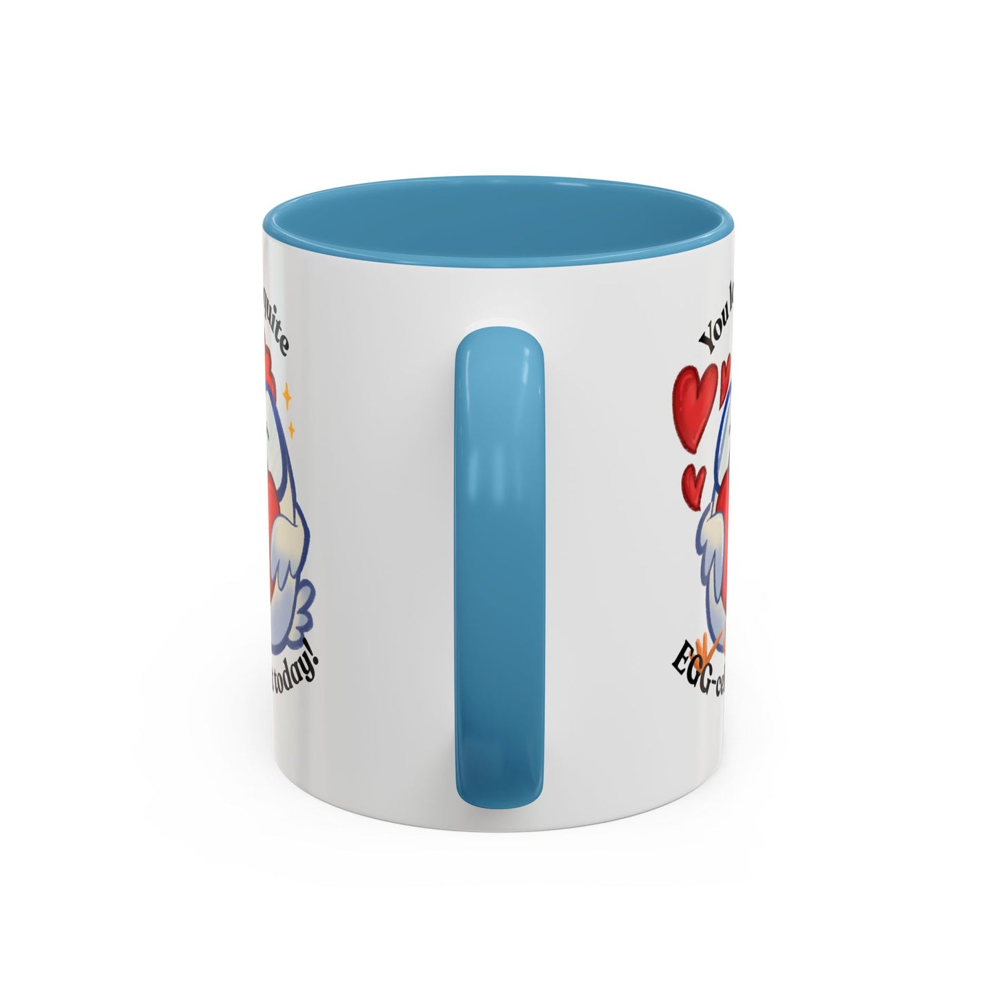 Cute Cartoon Chicken Heart Accent Ceramic Mug