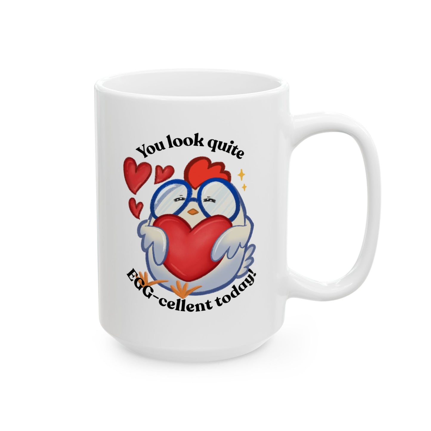 Cute Cartoon Chicken Heart Ceramic Mug