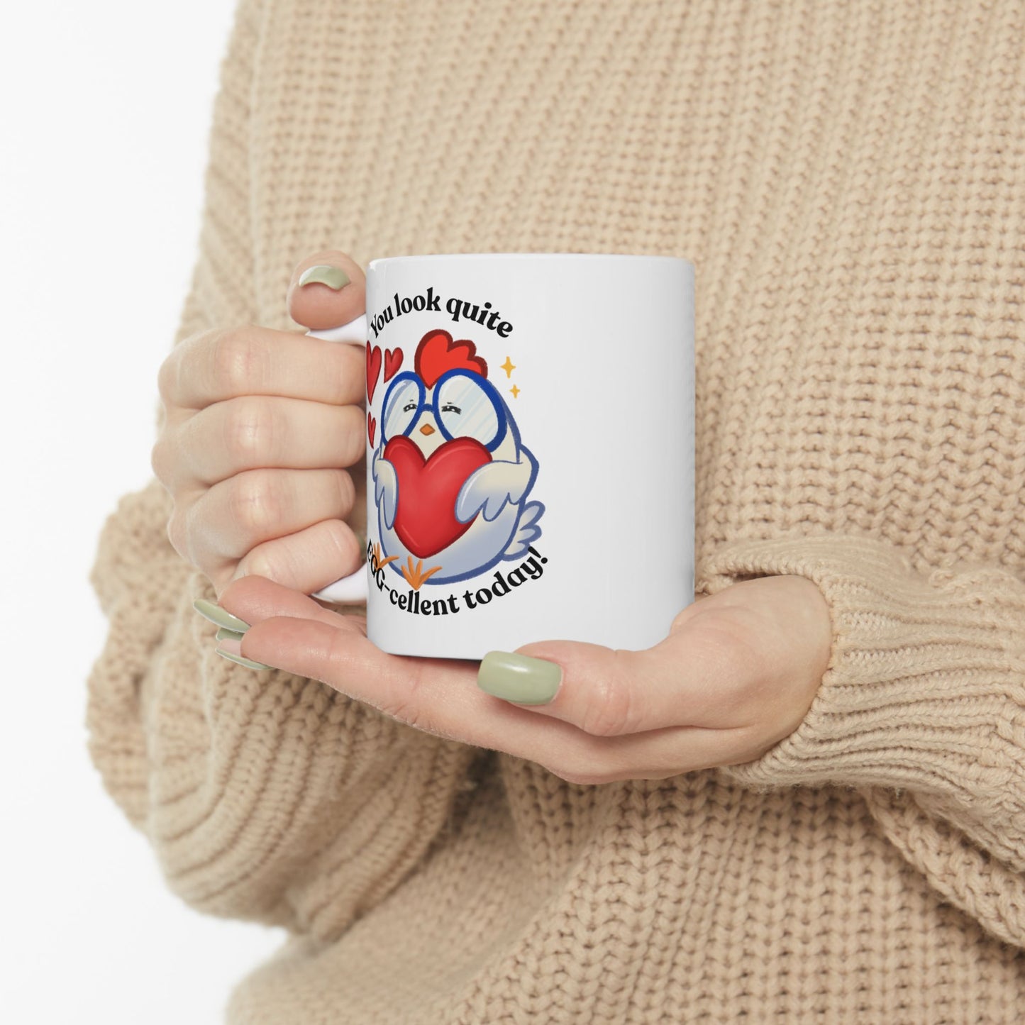 Cute Cartoon Chicken Heart Ceramic Mug