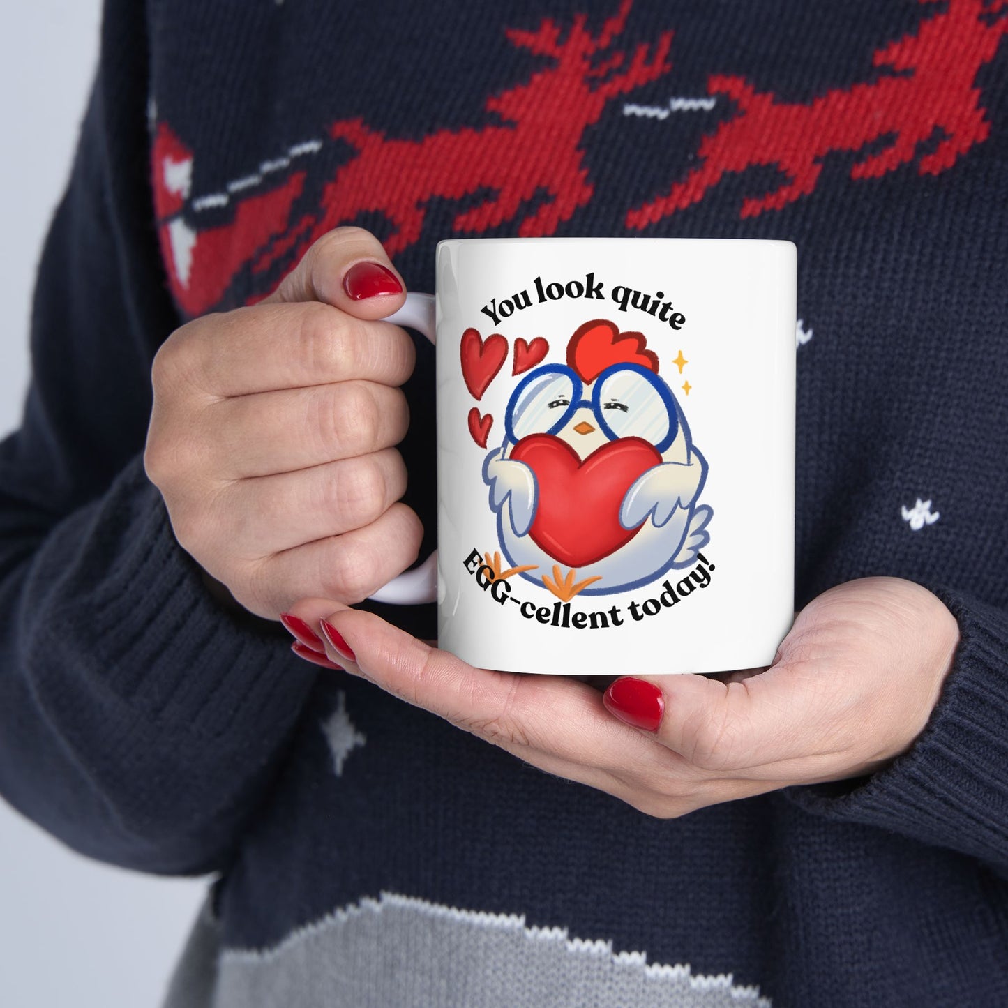 Cute Cartoon Chicken Heart Ceramic Mug