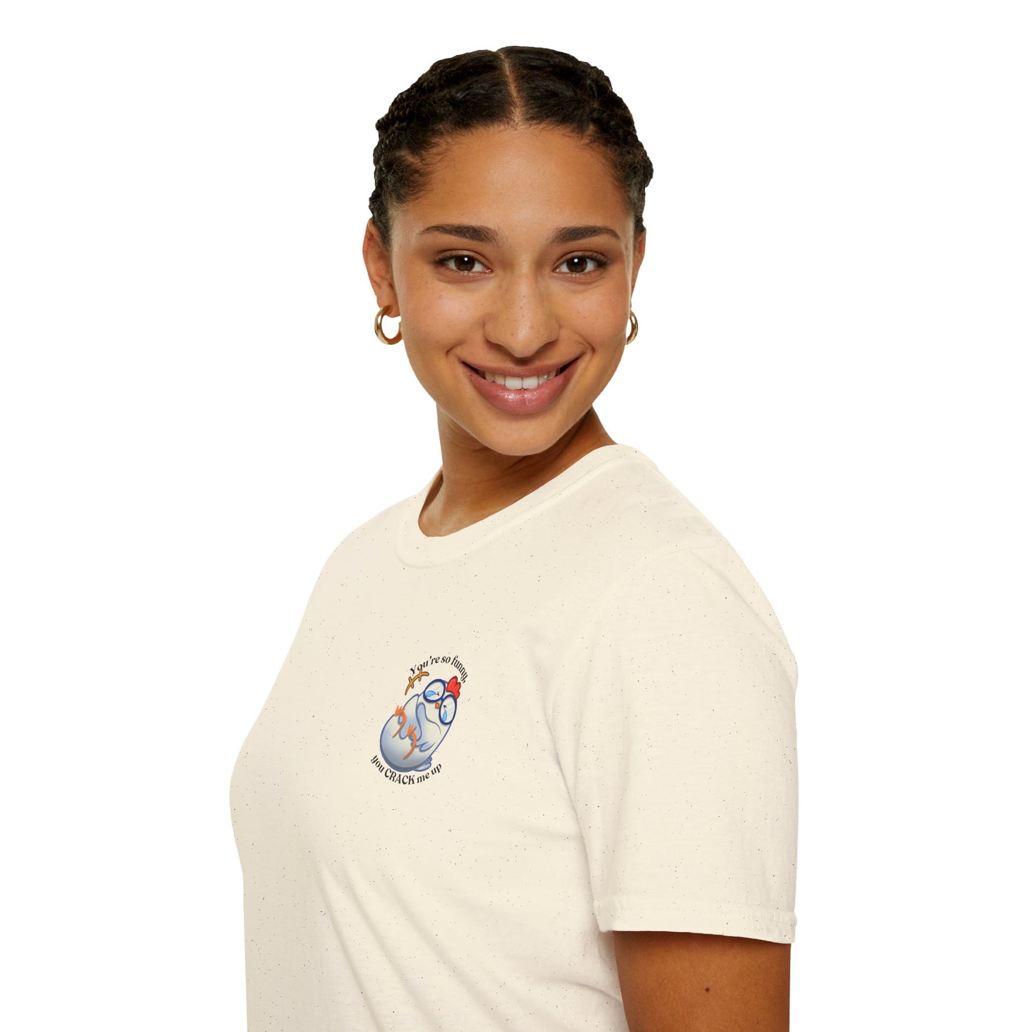 Punny Witty Funny Cute Chicken Laughing Comfortable Cozy Soft Lightweight Cotton Shirt