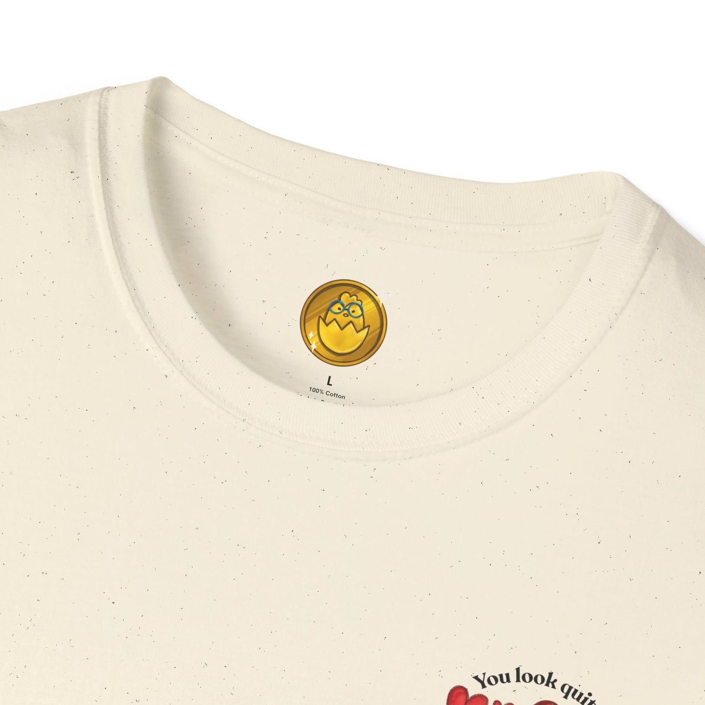 Punny Witty Funny Cute Chicken Heart Comfortable Cozy Soft Lightweight Cotton Shirt