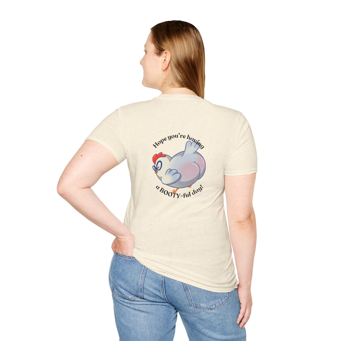 Punny Witty Funny Cute Chicken Booty Comfortable Cozy Soft Lightweight Cotton Shirt