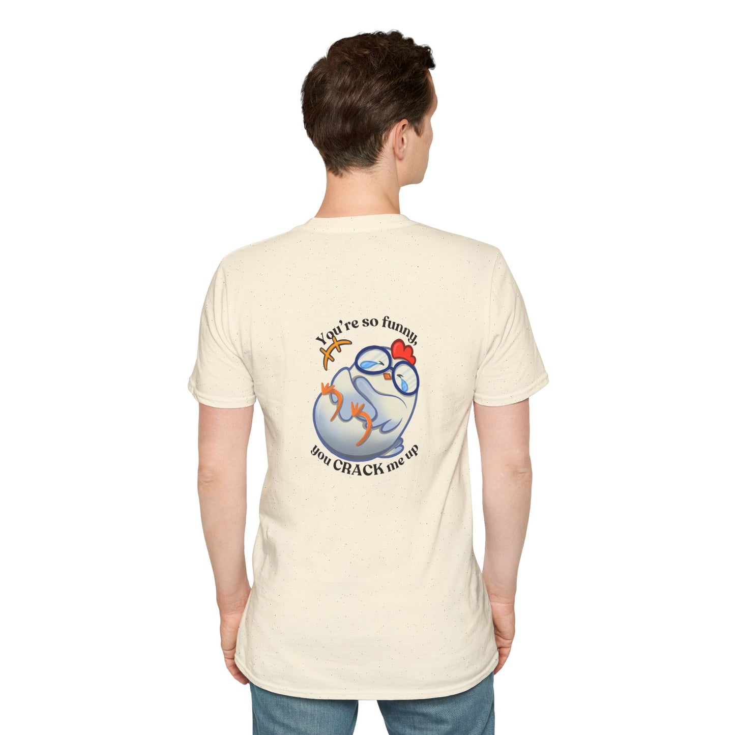 Punny Witty Funny Cute Chicken Laughing Comfortable Cozy Soft Lightweight Cotton Shirt