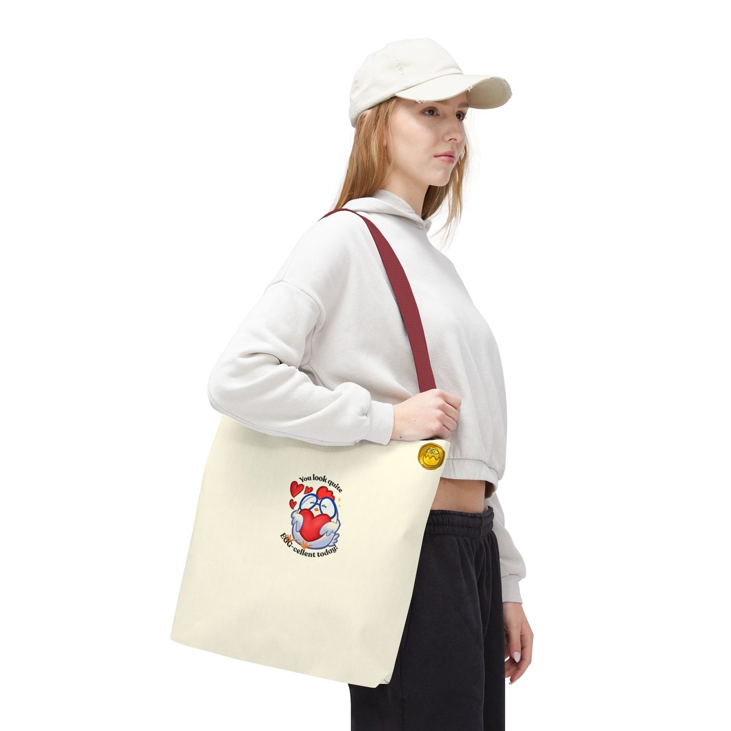 Cute Sweet Cartoon Chicken Heart Tote Bag