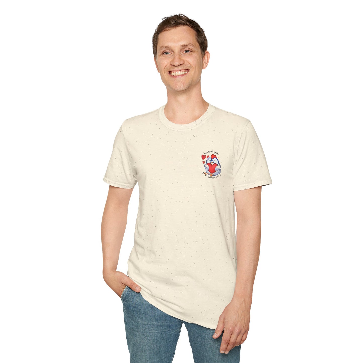 Punny Witty Funny Cute Chicken Heart Comfortable Cozy Soft Lightweight Cotton Shirt