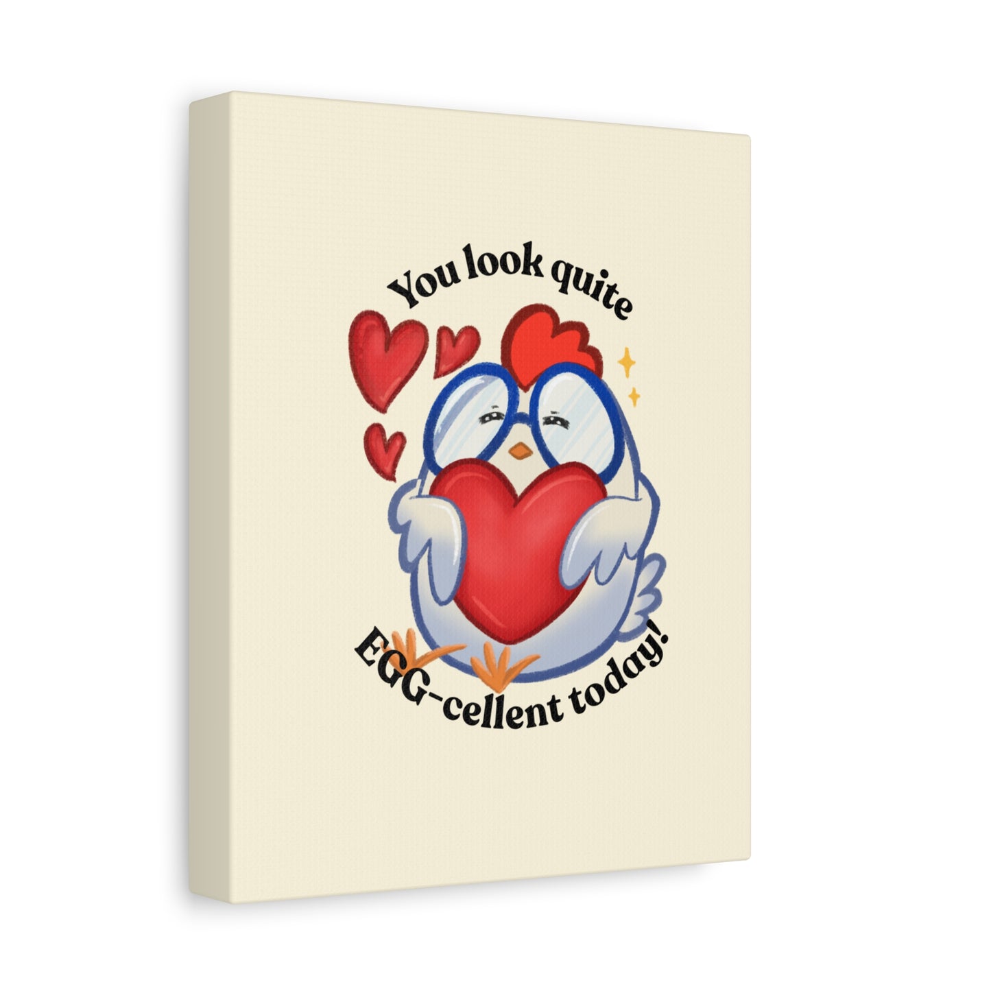 Sweet Cute Cartoon Chicken Heart Canvas
