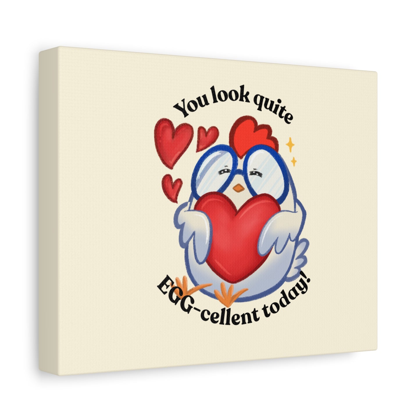Sweet Cute Cartoon Chicken Heart Canvas