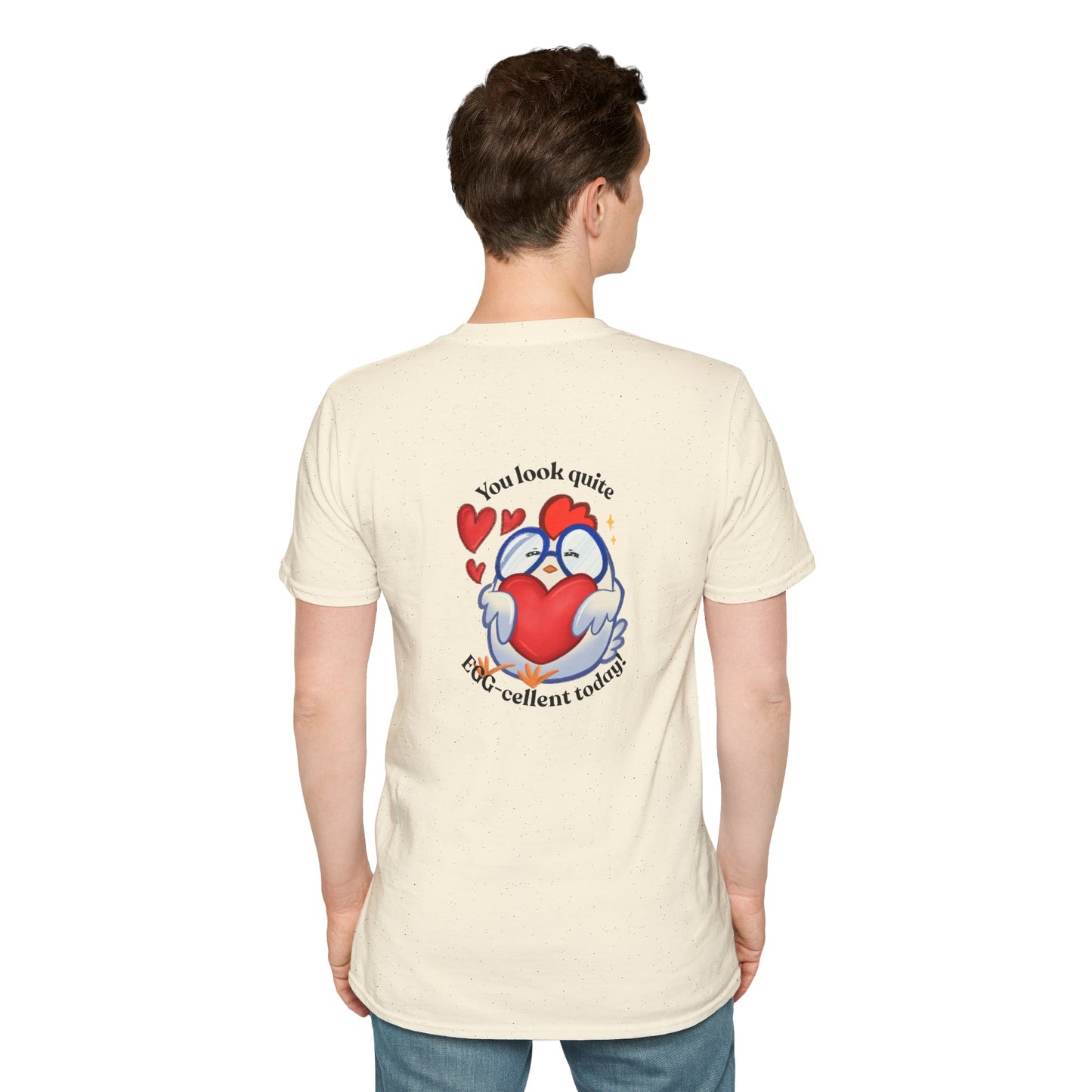 Punny Witty Funny Cute Chicken Heart Comfortable Cozy Soft Lightweight Cotton Shirt
