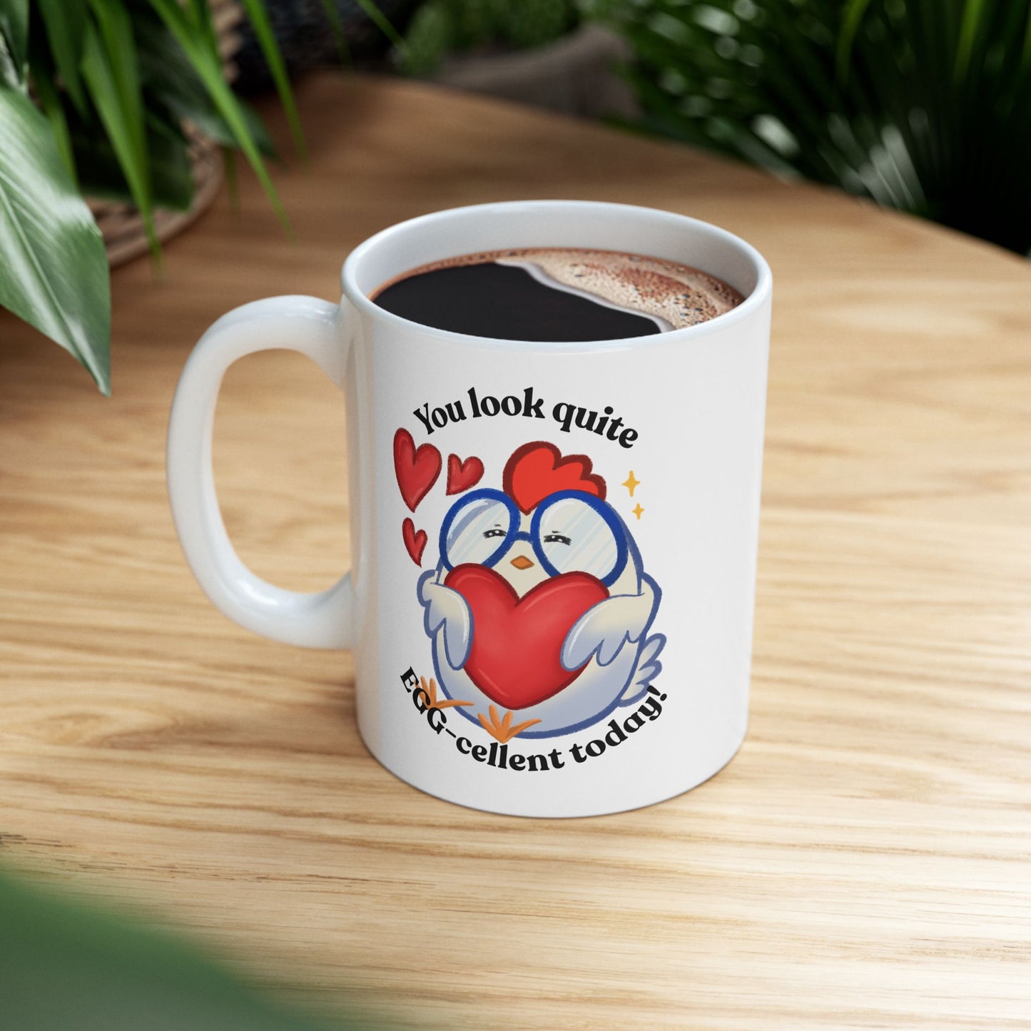 Cute Cartoon Chicken Heart Ceramic Mug