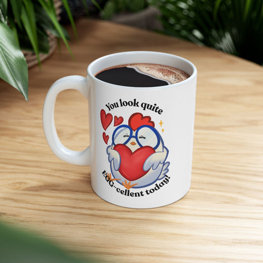 Cute Cartoon Chicken Heart Ceramic Mug