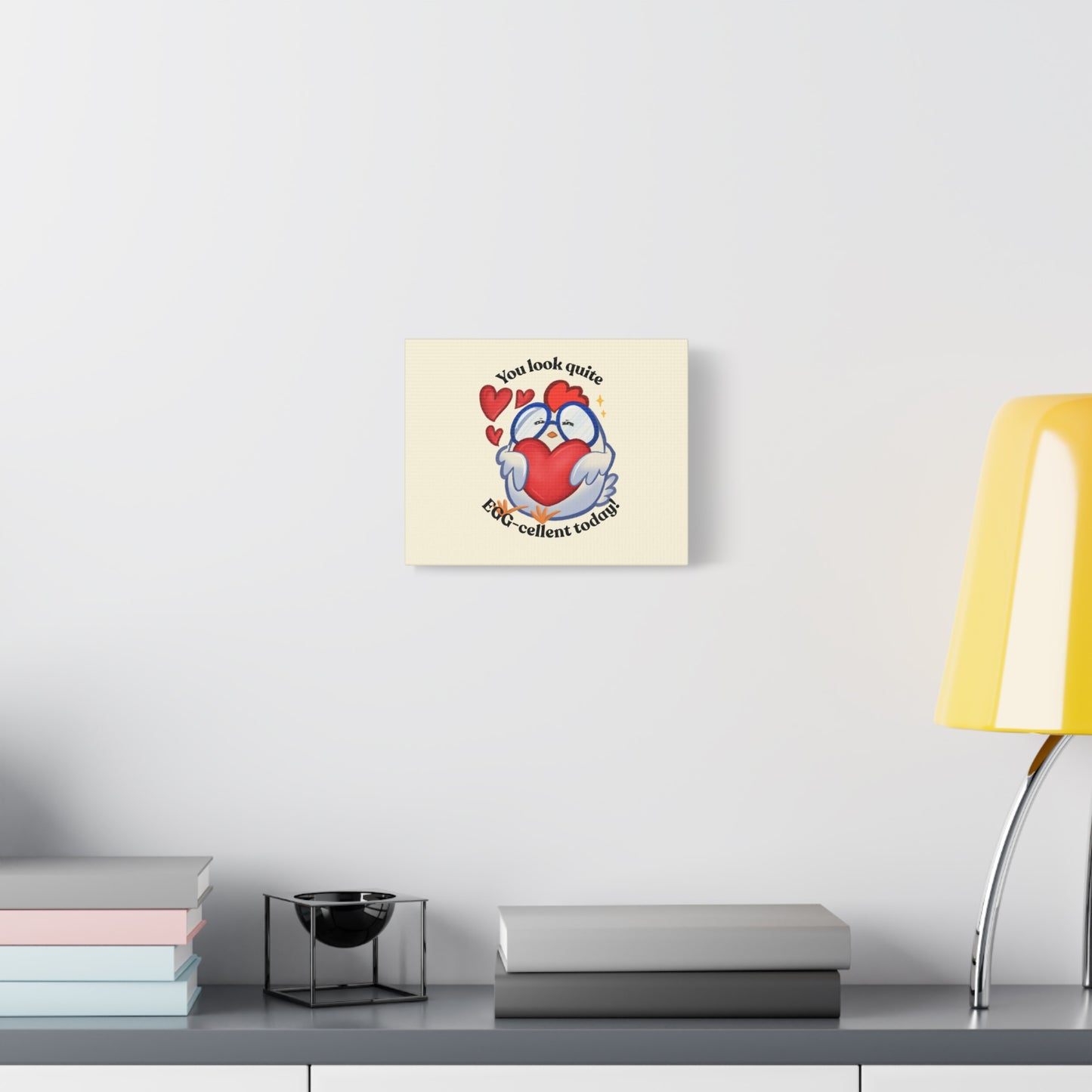 Sweet Cute Cartoon Chicken Heart Canvas