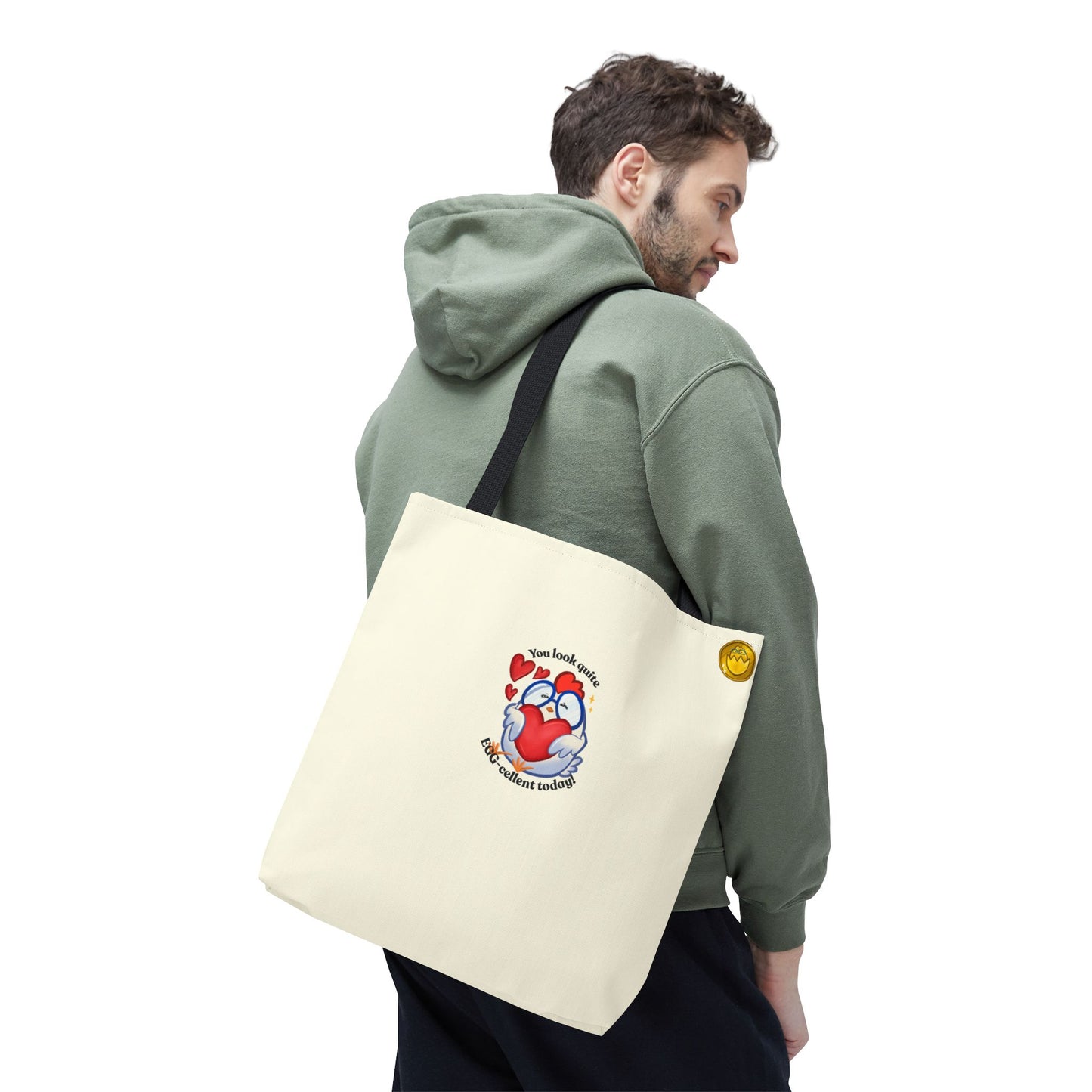 Cute Sweet Cartoon Chicken Heart Tote Bag