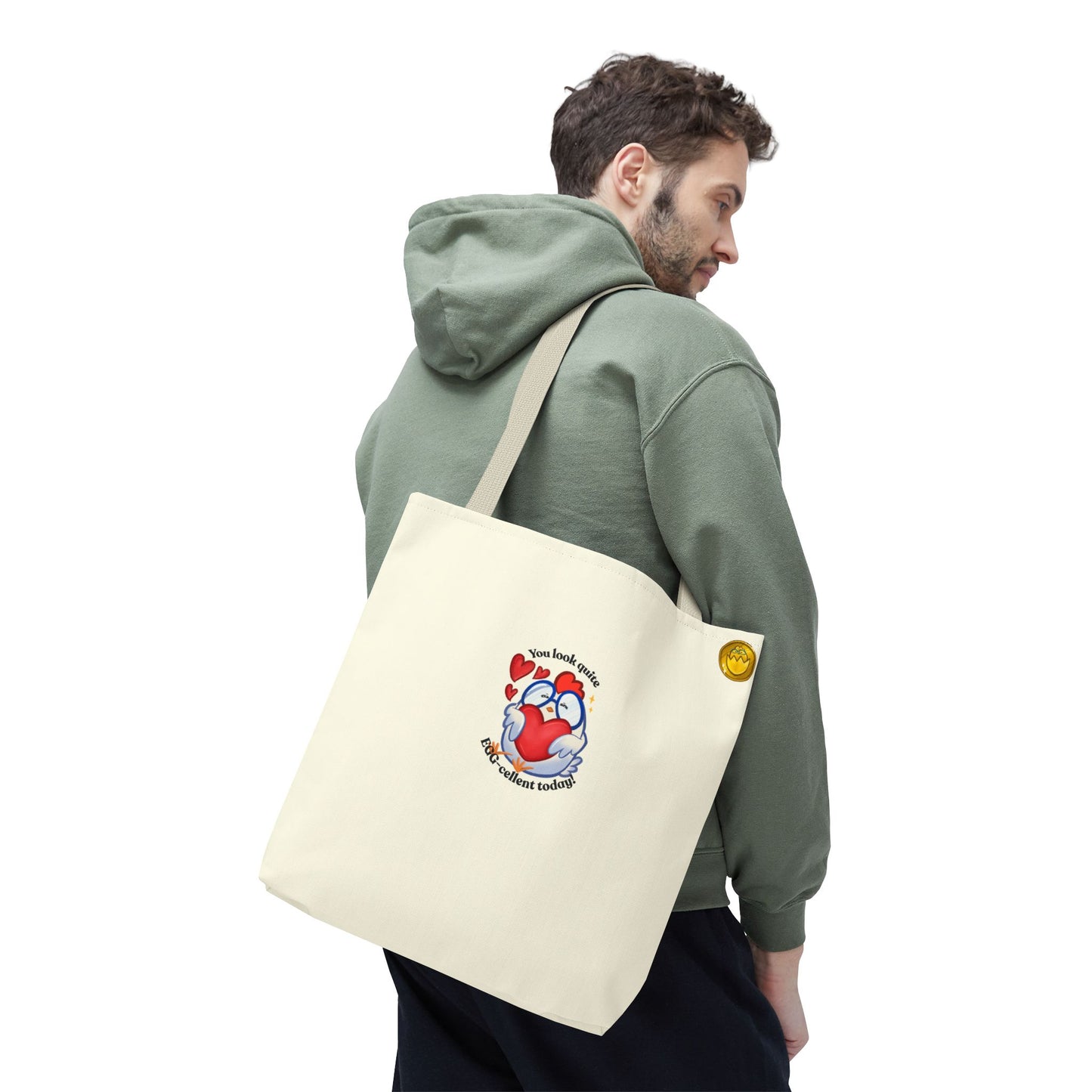 Cute Sweet Cartoon Chicken Heart Tote Bag