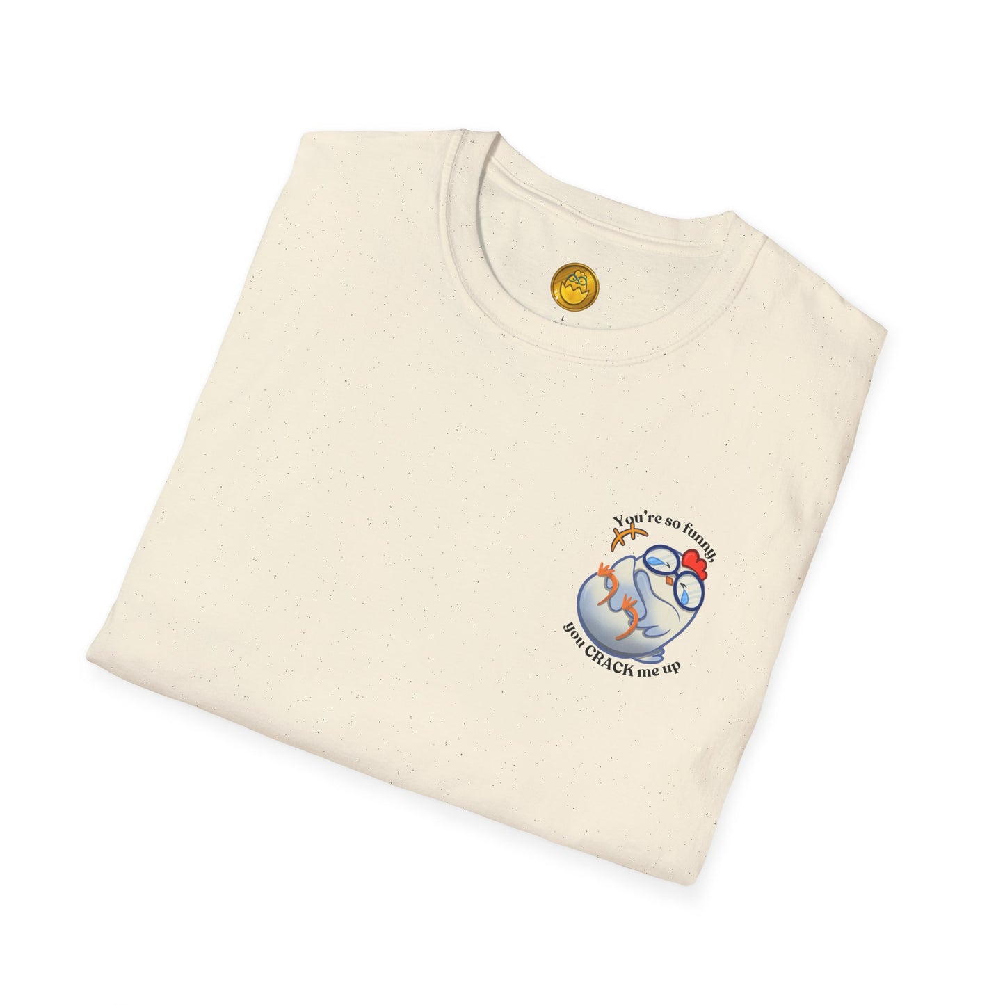 Punny Witty Funny Cute Chicken Laughing Comfortable Cozy Soft Lightweight Cotton Shirt