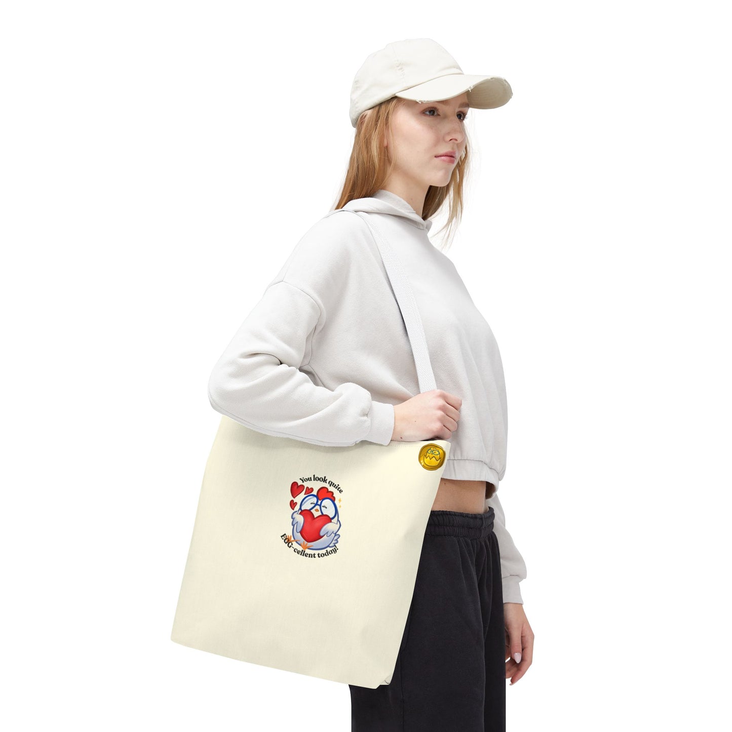 Cute Sweet Cartoon Chicken Heart Tote Bag