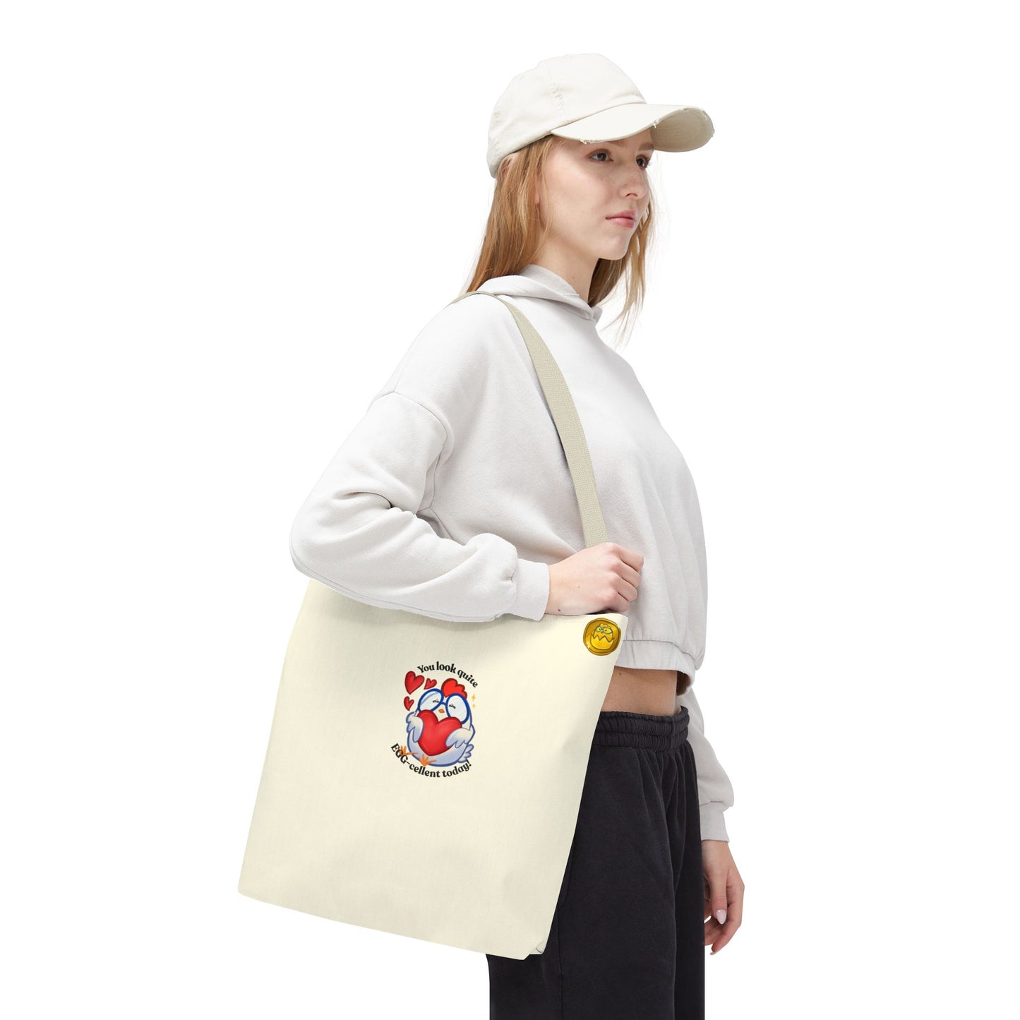 Cute Sweet Cartoon Chicken Heart Tote Bag