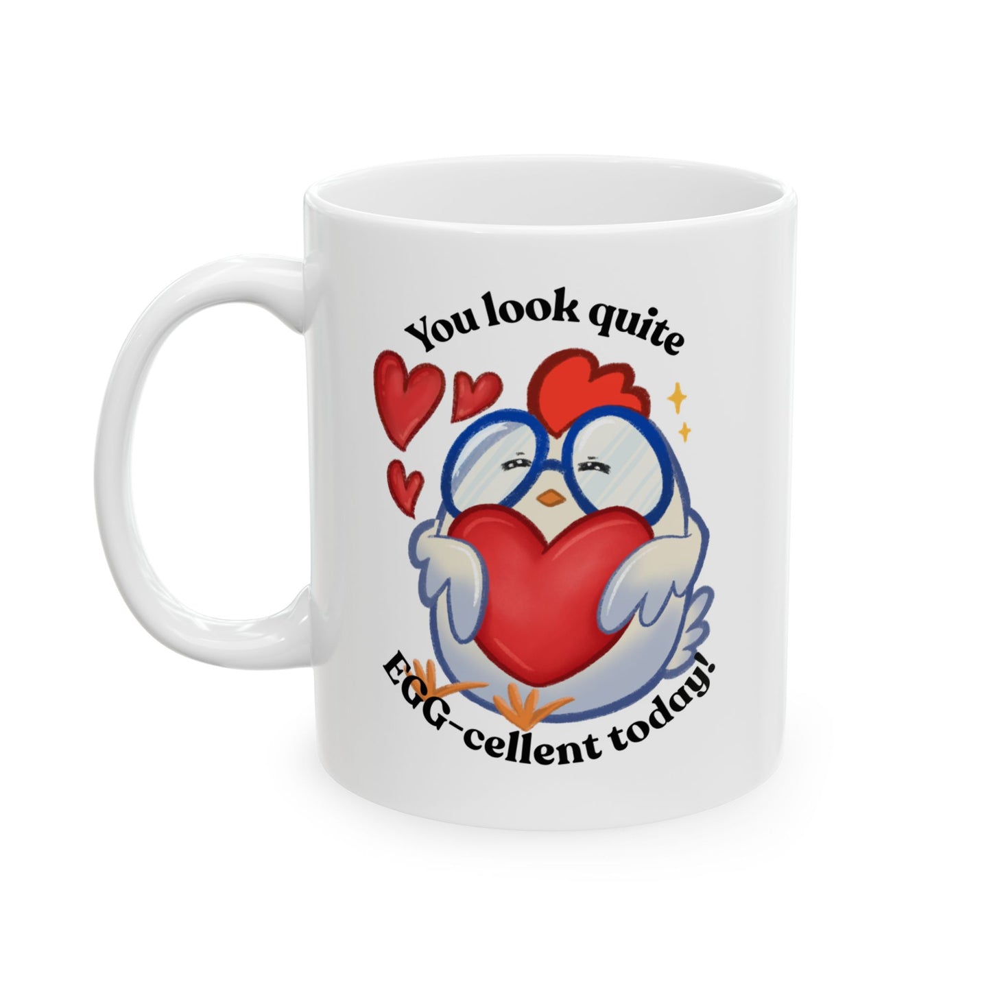 Cute Cartoon Chicken Heart Ceramic Mug