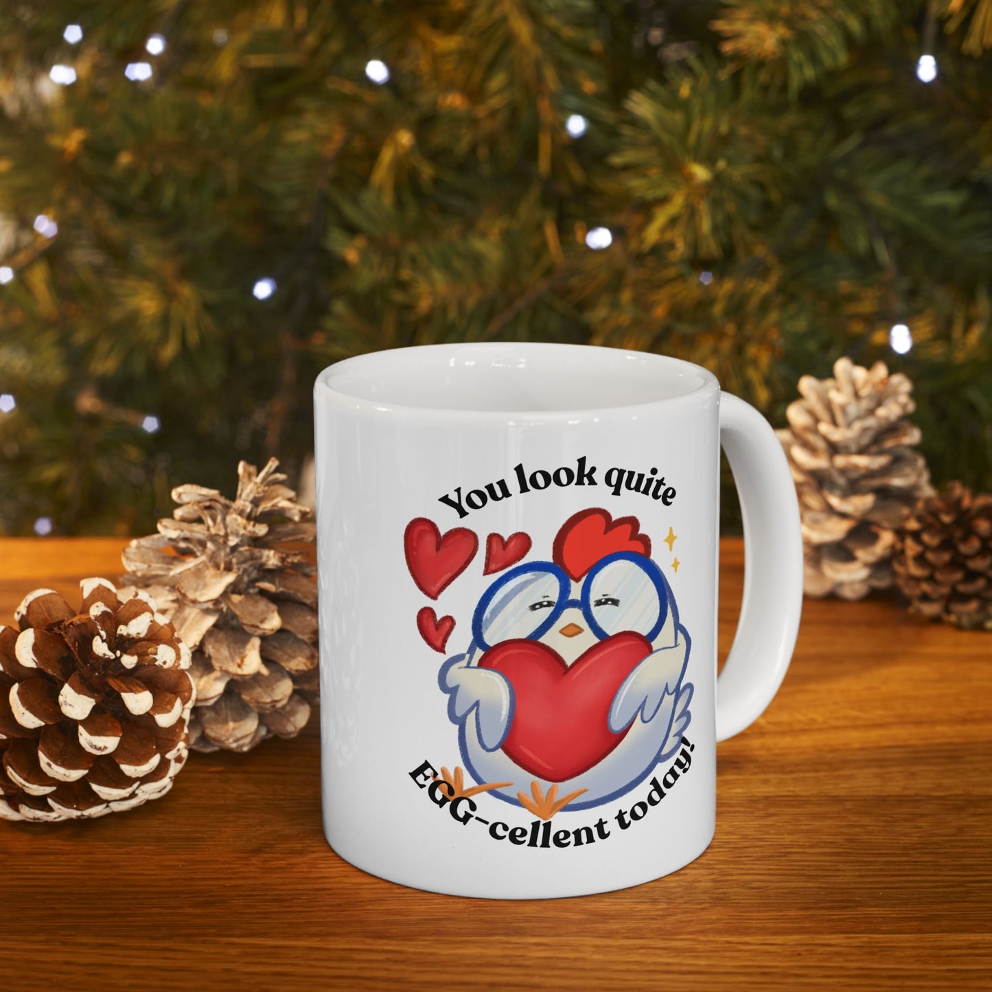 Cute Cartoon Chicken Heart Ceramic Mug